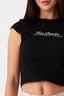 Black LA Embroidery Crop Top - Select Fashion