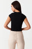 Black LA Embroidery Crop Top - Select Fashion