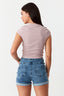 Cloudy Grey LA Embroidery Crop Top - Select Fashion