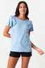 Baby Blue Broiderie Frıll Sleeve Tee - Select Fashion