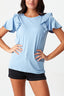 Baby Blue Broiderie Frıll Sleeve Tee - Select Fashion