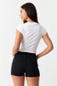 Optic White Ruched Front Capped Sleeve Tee - Select Fashion