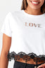 Optic White Lace Hem Printed Top - Select Fashion