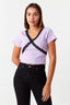 Lilac Criss Cross Lace Crop Tee - Select Fashion