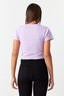 Lilac Criss Cross Lace Crop Tee - Select Fashion