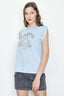 Baby Blue Cross Over Sleeve Tee - Select Fashion