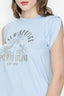 Baby Blue Cross Over Sleeve Tee - Select Fashion