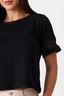 Black Airtex Trim Tee - Select Fashion