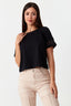 Black Airtex Trim Tee - Select Fashion