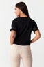 Black Airtex Trim Tee - Select Fashion