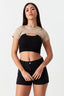 Neutral 2 In 1 Crop Top - Select Fashion