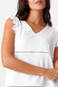 Optic White Ladder Stitch Tiered T-Shirt - Select Fashion