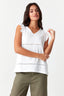 Optic White Ladder Stitch Tiered T-Shirt - Select Fashion