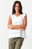 Optic White Ladder Stitch Tiered T-Shirt - Select Fashion