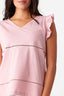 Pink Ladder Stitch Tiered T-Shirt - Select Fashion