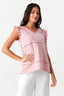 Pink Ladder Stitch Tiered T-Shirt - Select Fashion