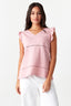 Pink Ladder Stitch Tiered T-Shirt - Select Fashion