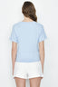 BABY BLUE TIE FRONT FLORAL CHEST PRINT TEE - Select Fashion