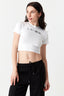 White L`Amour Hotfix Crop Tee - Select Fashion