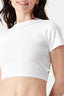 White Plain Tie Back Crop Tee - Select Fashion