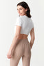 White Plain Tie Back Crop Tee - Select Fashion