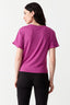 Dark Berry Happy Hotfix Frill Sleeve Tie Front Tee - Select Fashion