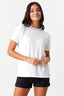White Diamante Trim Roll Sleeve Tee - Select Fashion
