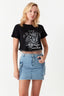 Black Diamante Fringe Freedom Hawaii Tee - Select Fashion