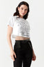 White Diamante Fringe Freedom Hawaii Tee - Select Fashion