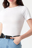 White Diamante Edge Tshirt Bodysuit - Select Fashion