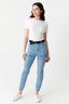 White Diamante Edge Tshirt Bodysuit - Select Fashion