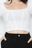 Optic White Corset Rib Long Sleeve Top - Select Fashion