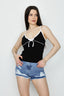 Black Bow Front Vest - Select Fashion