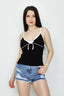 Black Bow Front Vest - Select Fashion
