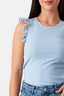 Blue Lace Frill Vest - Select Fashion