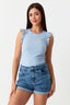 Blue Lace Frill Vest - Select Fashion