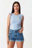 Blue Lace Frill Vest - Select Fashion