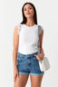 Optic White Lace Frill Vest - Select Fashion