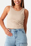 Sand Corset Seam Racer Top - Select Fashion