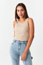 Sand Corset Seam Racer Top - Select Fashion
