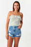 Multi Ruffle Square Neck Vest - Select Fashion