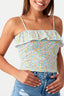 Multi Ruffle Square Neck Vest - Select Fashion