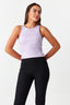 Lilac All Over Metallic Racer Top - Select Fashion