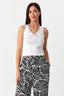 Optic White Lace Edge Tie Front Vest - Select Fashion