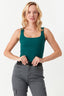 Ivy Green Square Neck Ribbed Bodysuit - Select Fashion