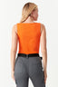 Orange Square Neck Ribbed Bodysuit - Select Fashion