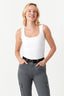 White Square Neck Ribbed Bodysuit - Select Fashion