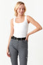White Square Neck Ribbed Bodysuit - Select Fashion