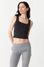 Black Slinky Square Neck Top - Select Fashion