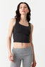 Black Slinky Square Neck Top - Select Fashion